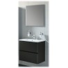 meuble de salle de bain AIDA Noir laqué Porcelaine: AIDA-C-1-60-NL-P