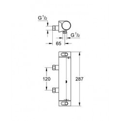 Grohe Grohtherm 2000 New thermostatische mengkraan ½" voor douche, bouwmaat: 120 mm, chroom-34171001