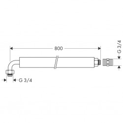 Hansgrohe gaine raccordement 800mm a.angle pièc