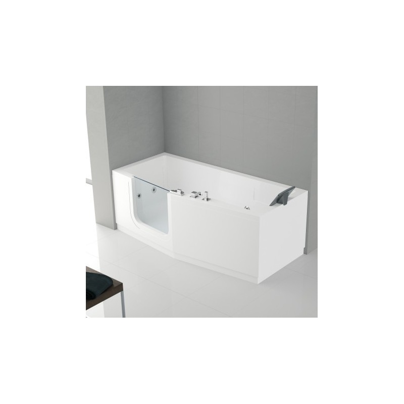 Novellini  iris baignoire à porte  170x80 droite whirpool avec télécommande touch screen avec robinetterie sur la baignoire bla: