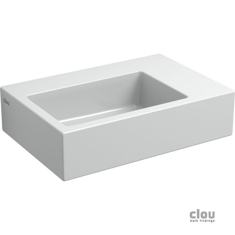 clou Flush 2 lave-mains sans trou pour robinet, avec bonde libre, céramique blanche: CL/03.03021