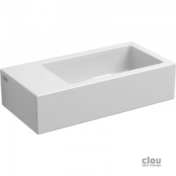 clou Flush 3 fontein zonder kraangat, met plug, links, wit keramiek-CL/03.03033