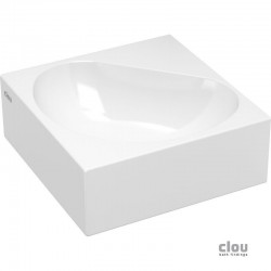 clou Flush 5 hoekfontein zonder kraangat, met plug, wit keramiek-CL/03.03051