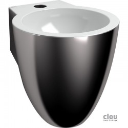 clou Flush 6 fontein met kraangat, plug en bekersifon, platina/wit keramiek-CL/03.14060
