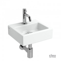 clou InBe set de lave-mains, comportant lave-mains, robinet eau froide, bonde libre et siphon, céramique blanche et chro: IB/03.