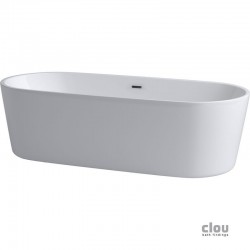 clou InBe baignoire libre avec trop-plein intégré, bonde stop/go et siphon, ovale, acrylique blanc