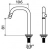 clou Kaldur robinet eau froide avec bec courte à droite chrome: CL/06.05.004.29.R