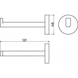 clou Flat porte-rouleau sans couvercle, chrome: CL/09.02031