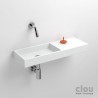 clou Mini Wash Me lave-mains sans trou pour robinet et bonde, à droite, céramique blanche. À suspendre ou à poser. Il fa: CL/03.