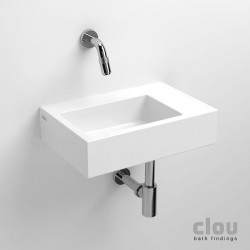 clou Flush 2 lave-mains sans trou pour robinet, avec bonde libre, céramique blanche: CL/03.03021