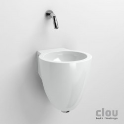 clou Flush 6 lave-mains sans trou pour robinet, avec bonde libre et siphon, céramique blanche: CL/03.03061