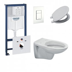 Pack toilette suspendue grohe complet touche blanche