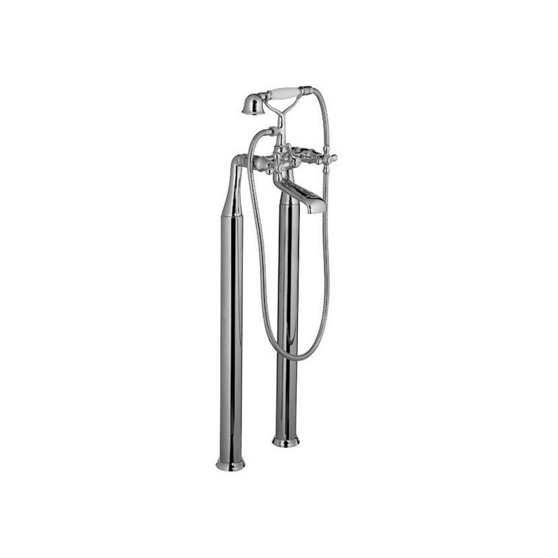 PONSI Viareggio melangeur baignoire sur pied avec douchette et flexible Chromé: BTVIACVA04