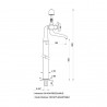 PONSI Viareggio melangeur baignoire sur pied avec douchette et flexible Chromé: BTVIACVA04