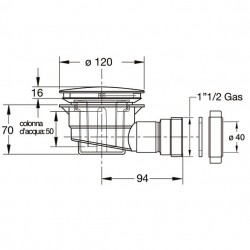 PONSI Siphon de 90 mm 70 mm de hauteur pour receveur de douche: BRPIL2