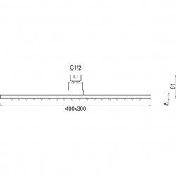 PONSI Tête de douche rectangulaire de 40x30 cm orientable: BNSOFCSF24