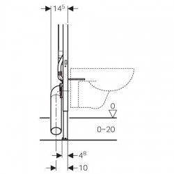 Bati-support Elément Geberit Duofix pour WC suspendu, 114 cm, avec chasse d'eau à encastrer Sigma 8 cm:  111.796.00.1