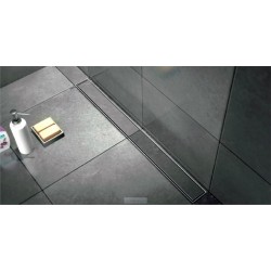 Caniveau de douche de  100 cm sans bord avec plaque de finition à carreler: BR100SPGPC