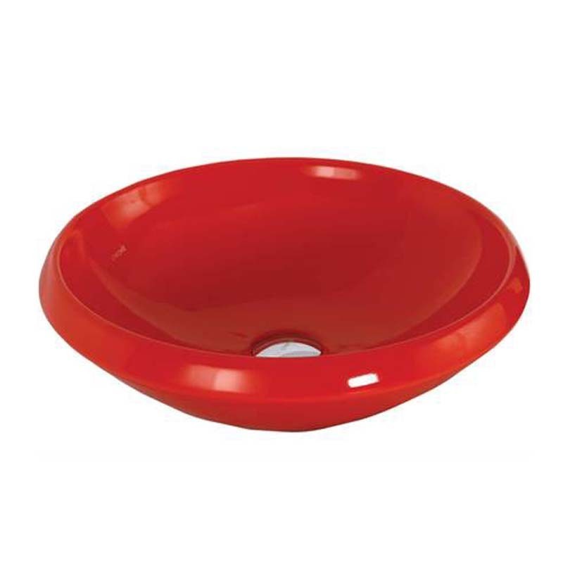 Banio wastafel rond zonder kraangat, rood  Ø45cm