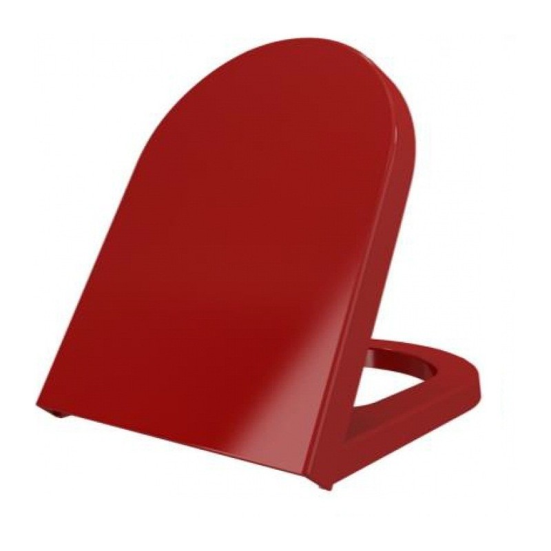 Banio design wc-zitting   rood  softclose inox scharnieren Duroplast