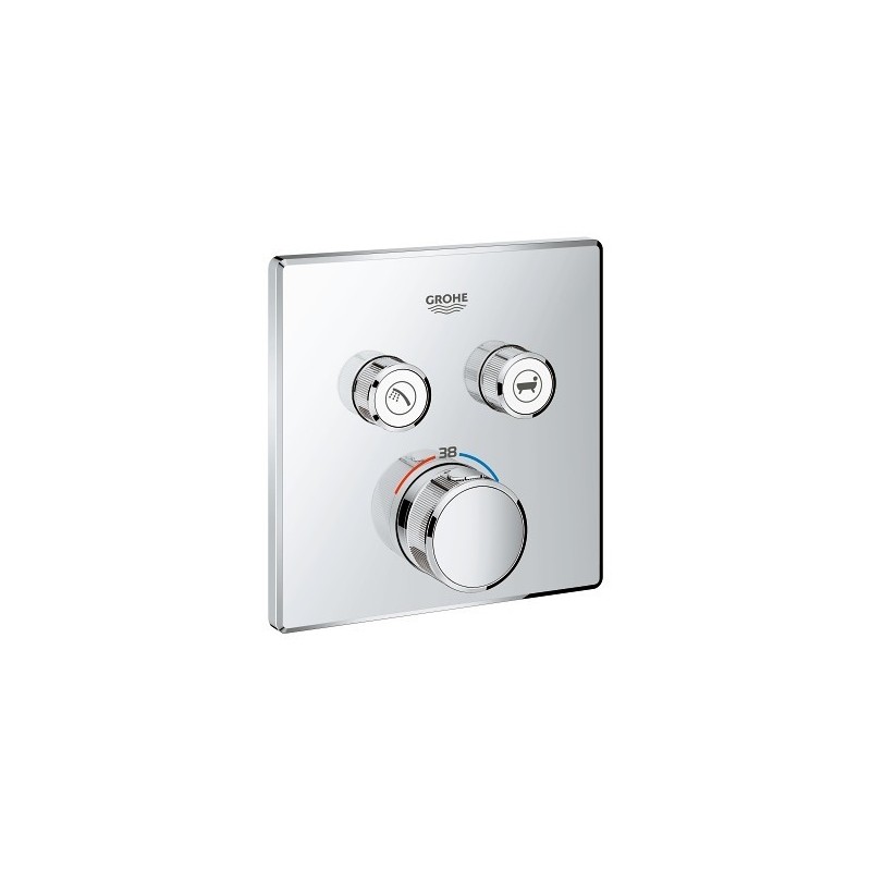 Grohe SmartControl thermostat encastré, 2 sorties, carré: 29124000