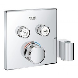 Grohe SmartControl thermostat encastré, 2 sorties, carré, avec support de douche integré