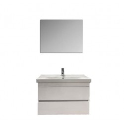 Creavit Enis meuble 2 tiroirs vasque avec miroir de 65 cm