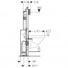Geberit Duofix pour WC suspendu, 112 cm, avec chasse d'eau à encastrer Sigma 12 cm, autoportant, renforcé