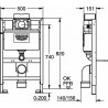 Grohe Rapid SL, module pour cuvette WC suspendue, EcoJoy: 38526000