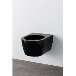 Wc suspendu porcelaine Banio Design-Ray Noir Compact 49x37x35 cm