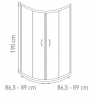 Banio-Belu kwartronde hoekinstap met schuifdeuren 90x90x190cm | Banio