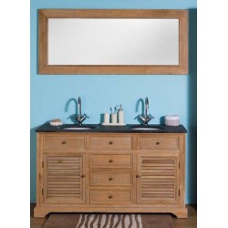 Banio-Alain Meuble de salle de bain avec grand miroir Chêne clair 150x55x86cm