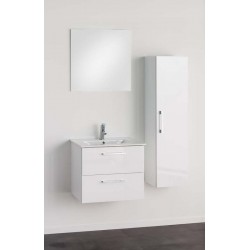 Meuble de salle de bain Banio-Dago avec miroir Blanc