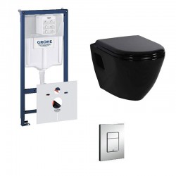 Pack Rapid SL met Design ophang wc zwart - Banio badkamer