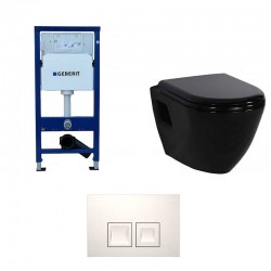 Geberit Pack Duofix Delta met Design ophang wc zwart - Banio badkamer