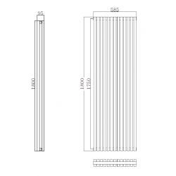 Radiator Banio-Xavi wit Hoogte 180 cm Breedte 58,5 cm