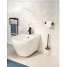 Gedy Pirenei toiletrolhouder in messing en Cromall®. Italiaans design.17,5x6,6x2,5 cm - matte Zwart