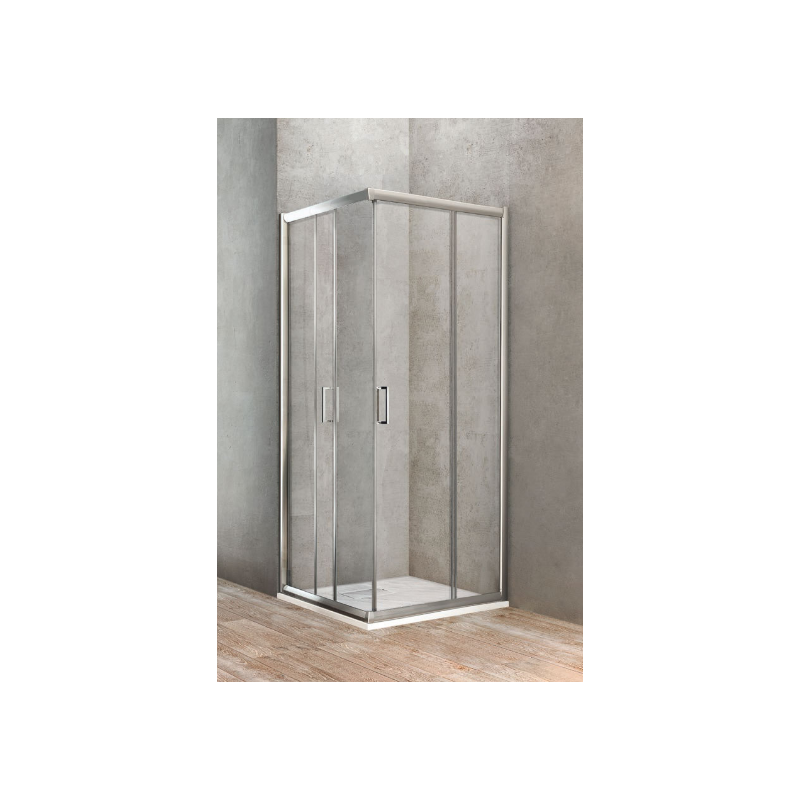 Ponsi Paroi de douche carré avec porte coulissante 75x75 cm - Banio