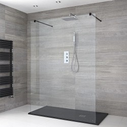 Paroi de douche Italienne de 120x200 cm Noir - Banio salle de bain