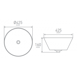Design Juno Inbouw wastafel 430 Rond - Wit | Banio badkamer