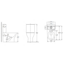 Design Tina Staand toilet porselein met geberit mechanisme - Wit | Banio