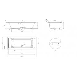 Banio Design Harpor Inbouwbad 80x180 cm - Wit | Banio badkamer