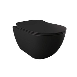 Banio Design WC suspendu avec bidet et avec abattant compatible - Noir mat