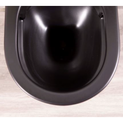 WC suspendu Rimless avec abattant soft-close- Noir mat Banio design Ziko
