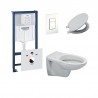 Pack wc suspendu ideal standard avec touche blanche - Banio salle de bain