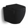 Geberit autoportant Pack WC suspendu Banio-Gary Noir brillant Compact avec Geberit Systemfix UP320 et touche noir complet