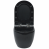 Geberit autoportant Pack WC suspendu Banio-Gary Noir brillant Compact avec duofix et abattant soft-close + touche noir complet