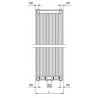 Banio radiateur vertical design face lisse typeT22  1600x 500