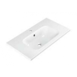 Ponsi lavabo à encastrer en solid surface Planet - 81x46x17,7cm blanc brillant