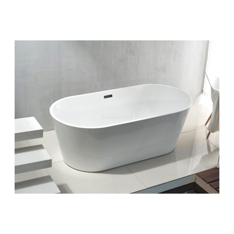 Banio bain autoportant rondo blanc en acrylique 180x80x60